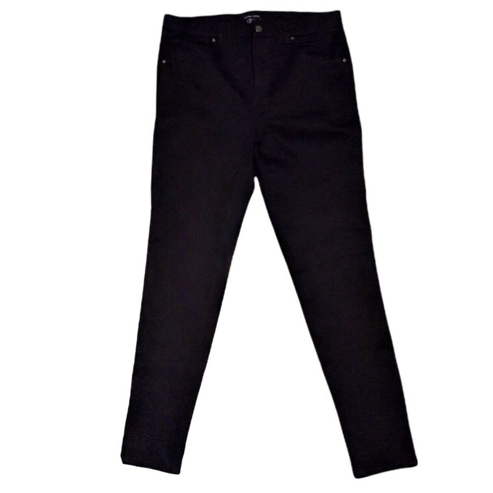 Universal Standard Seine High Rise Jeans 32" Skinny Black Wash 14 Long Tall